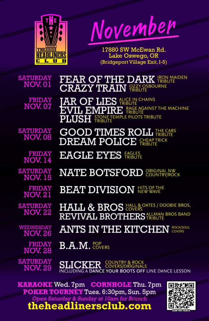 October Concerts at The Headliners Club