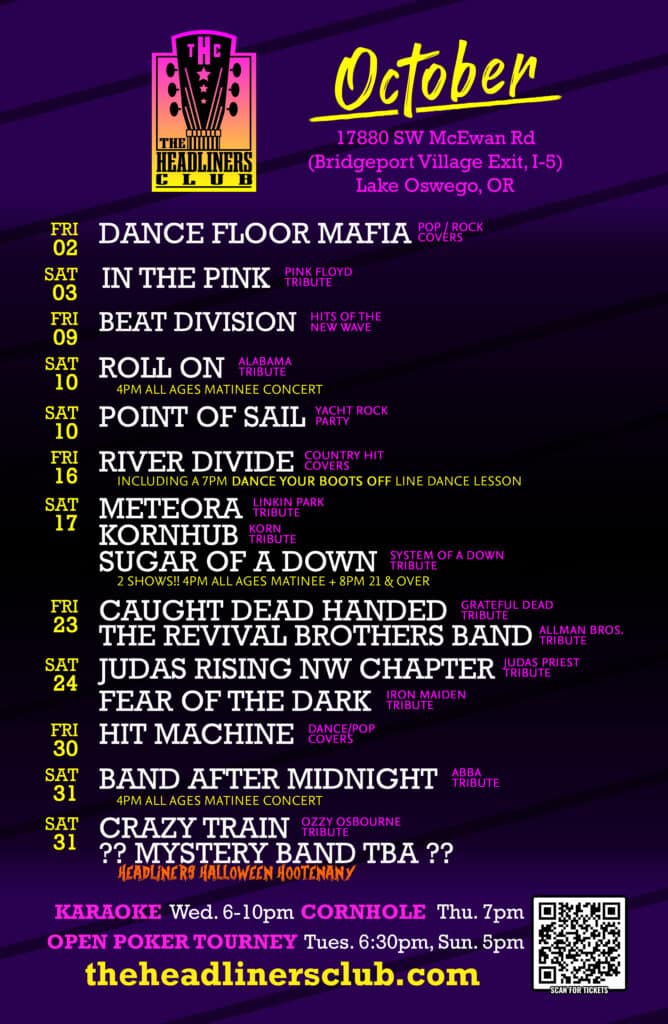 October Concerts at The Headliners Club