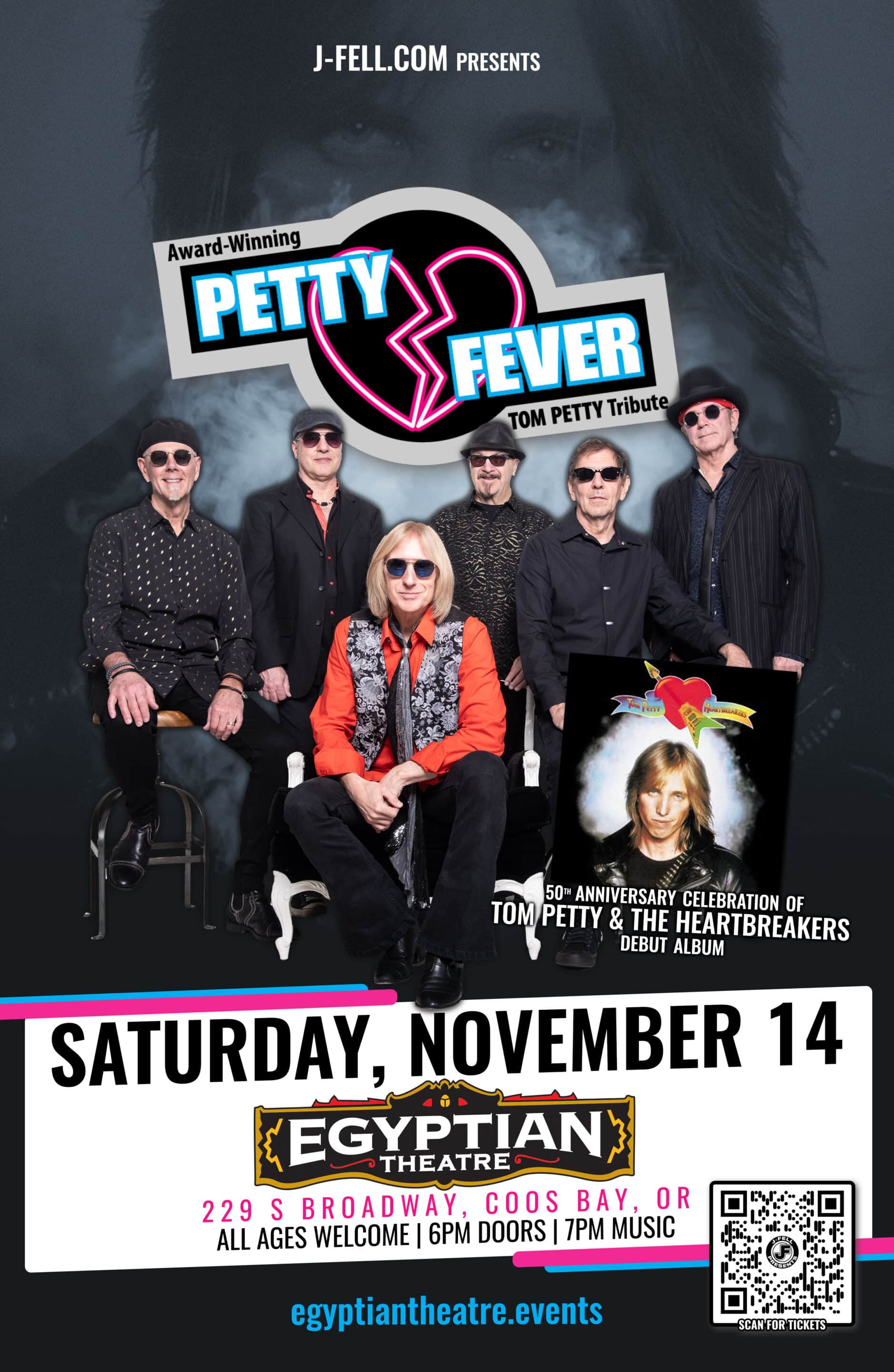 26-1114 EGYPTIAN - Petty Fever - 11X17 (Poster) barracuda heart tribute at Elsinore Theatre Friday Nov. 14