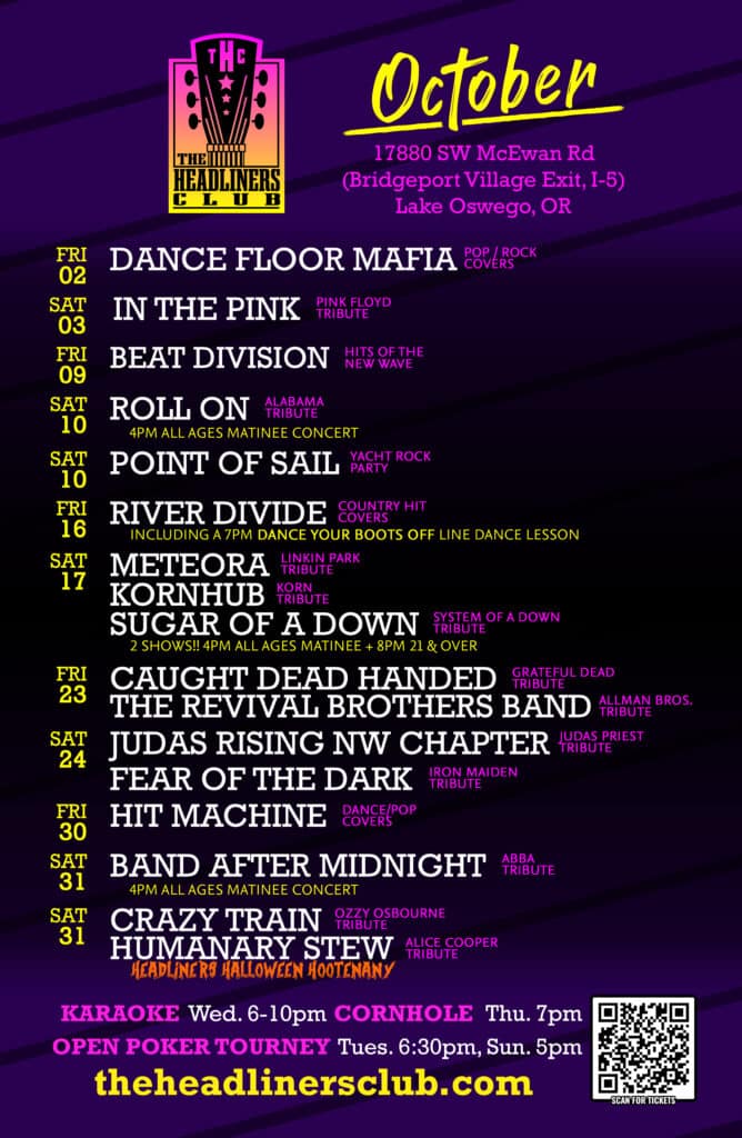 October Concerts at The Headliners Club